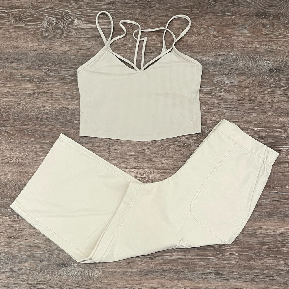 **SOLD** EUC Lululemon Ivory Bundle. Size Top 8/Bottom 28 (or 8)